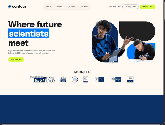 Contour Education: AI adaptive learning SaaS, rebuilt to scale 10×