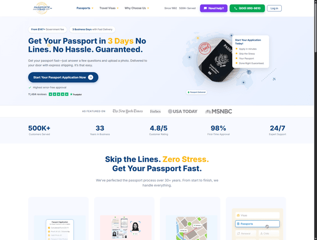Passports & Visas: Passport application platform designed to convert